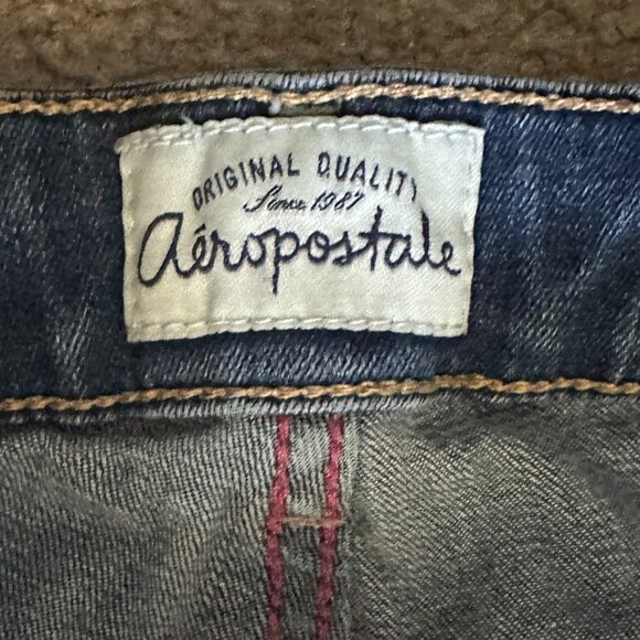 Aeropostale Jeans Womens Size 1/2 Lola Cropped Jegging Low RiseBlue Denim - Picture 5 of 8